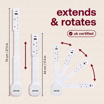 xtendr power board | extend, rotate & reach any hidden outlet